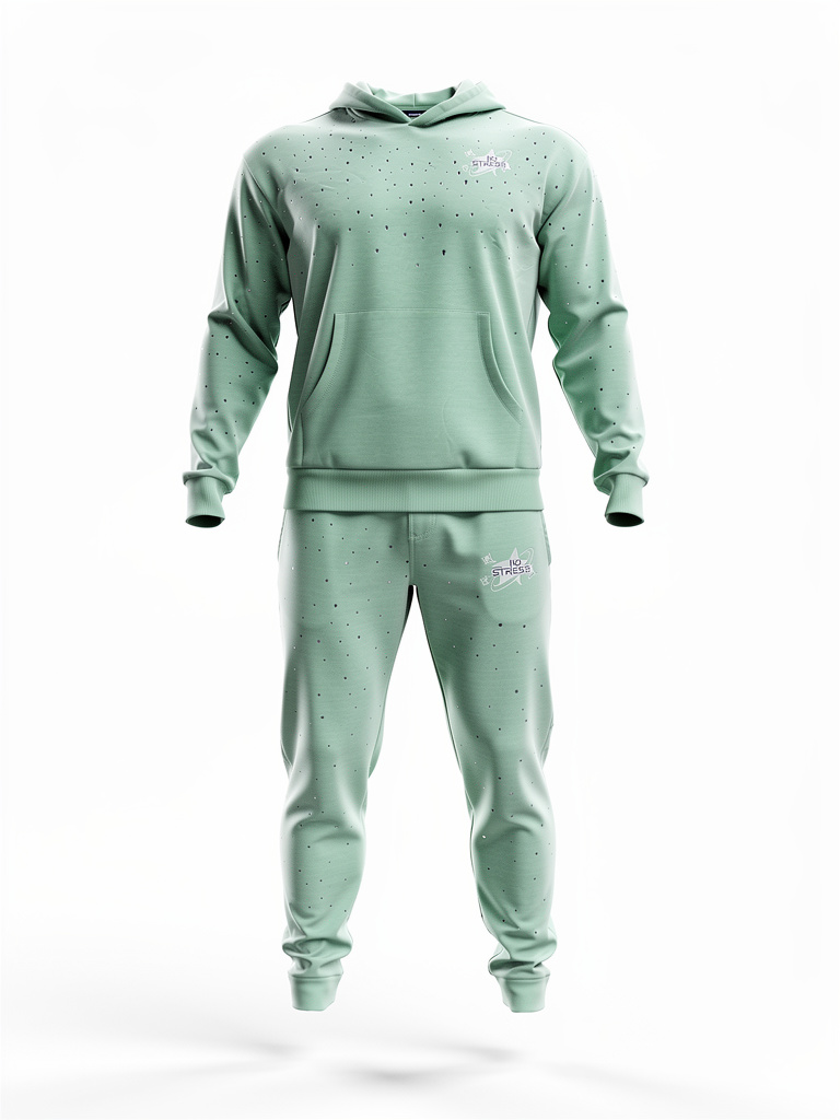 Mint Acid Wash Rhinestone Set