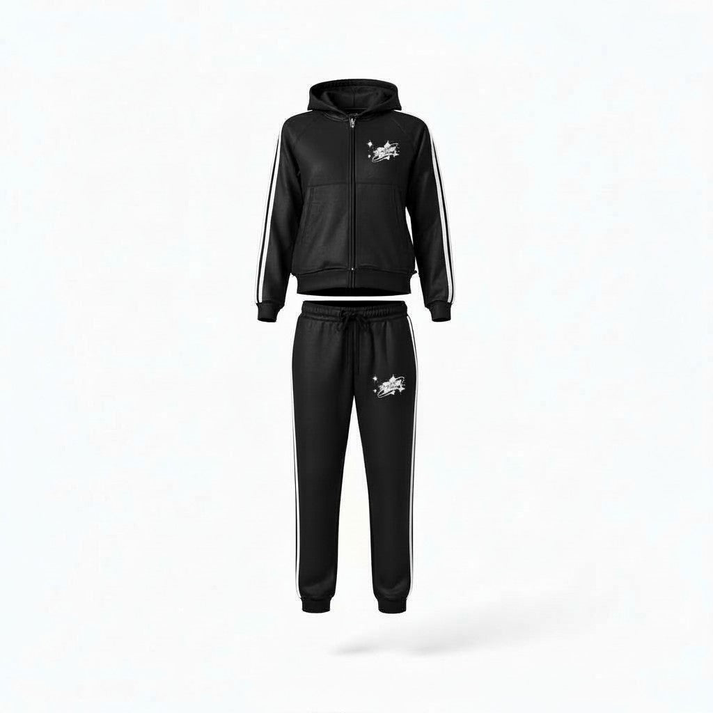 Black Stacked Tracksuit