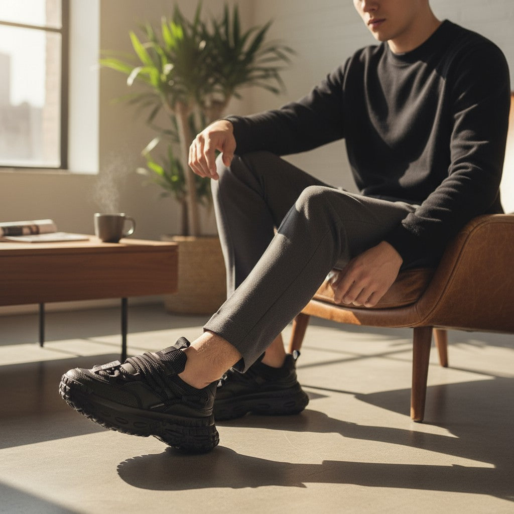 No Stress NS1 black running shoe