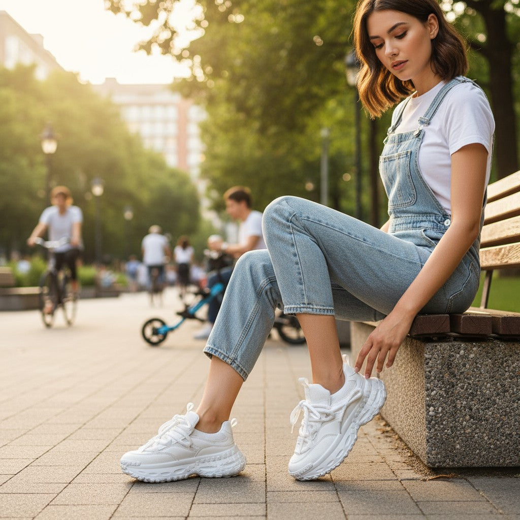 No Stress NS1 white running shoe