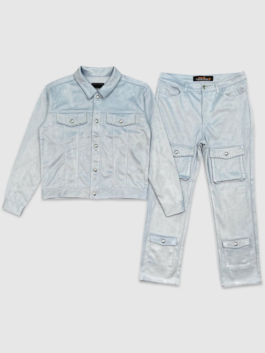 Cropped Suede Cargo Set