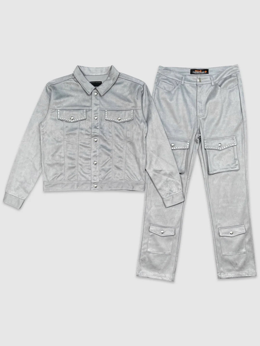 Cropped Suede Cargo Set