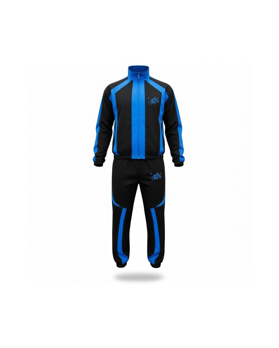 Black and Blue Soccer Windbreaker Set