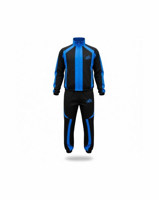 Black and Blue Soccer Windbreaker Set