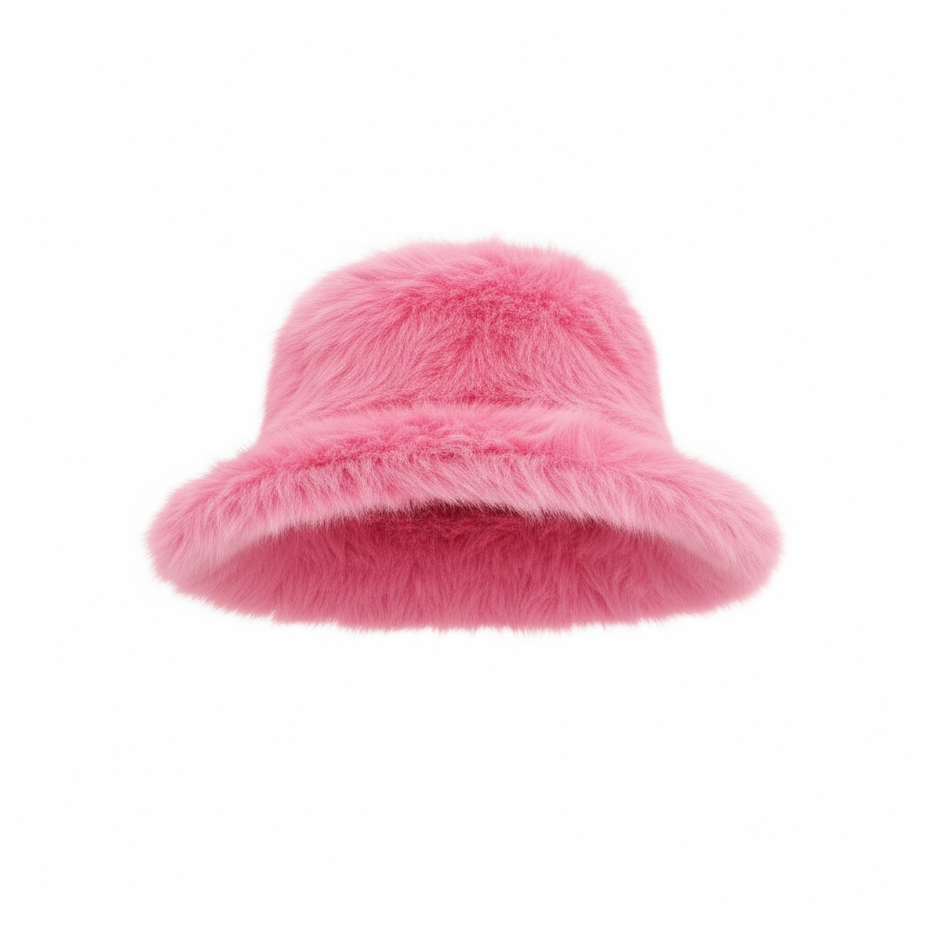 Pink fur hat