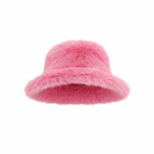Pink fur hat