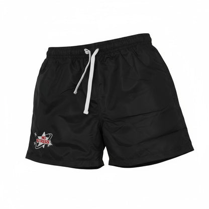 Black No Stress nylon shorts