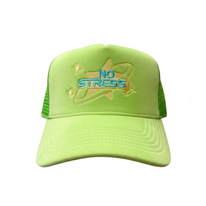 No Stress Lime Green Trucker Hat