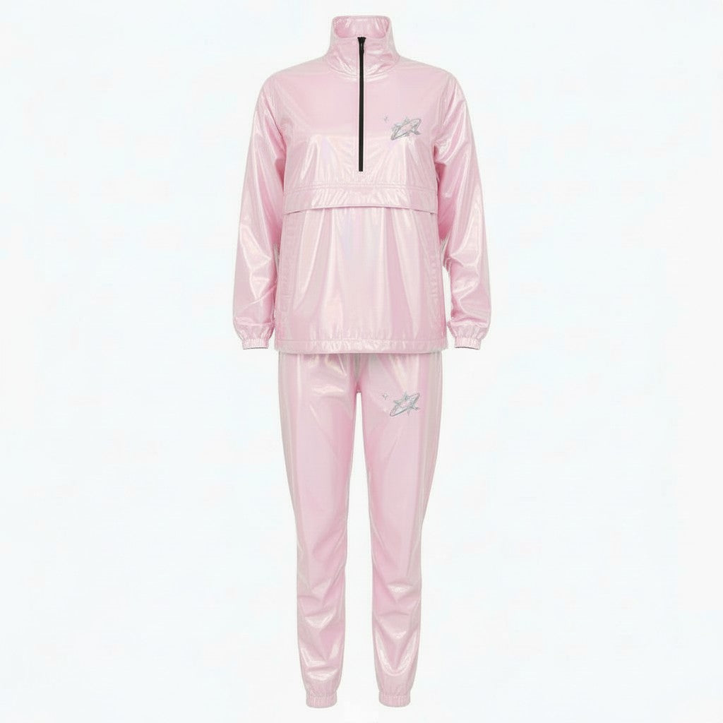 Pink Stacked Windbreaker Set
