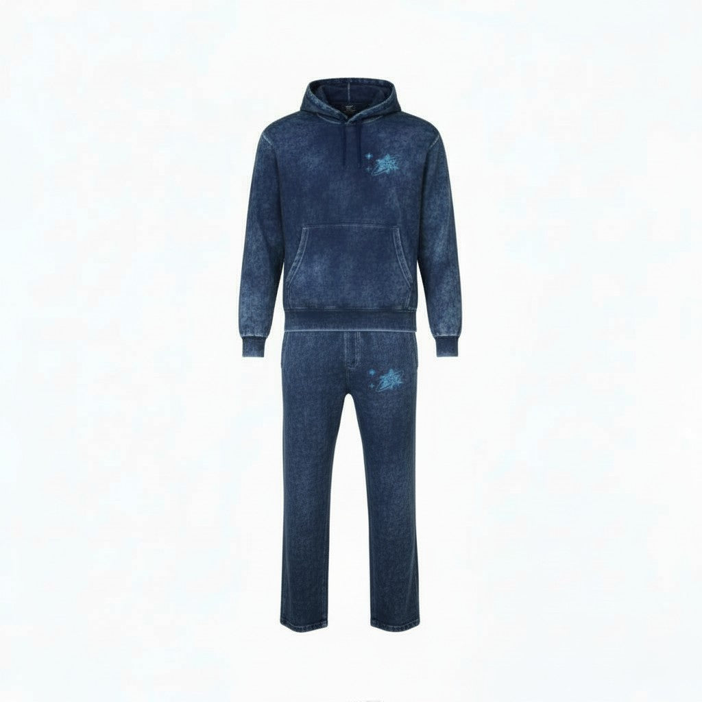 Black/Blue Acid Wash Set