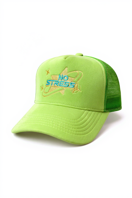 No Stress Lime Green Trucker Hat