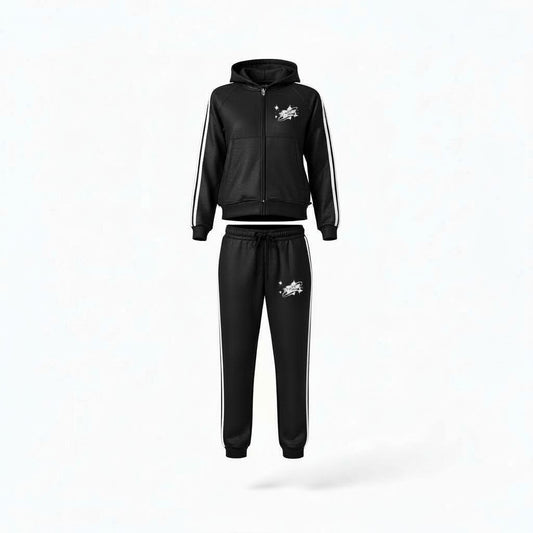 Black Stacked Tracksuit