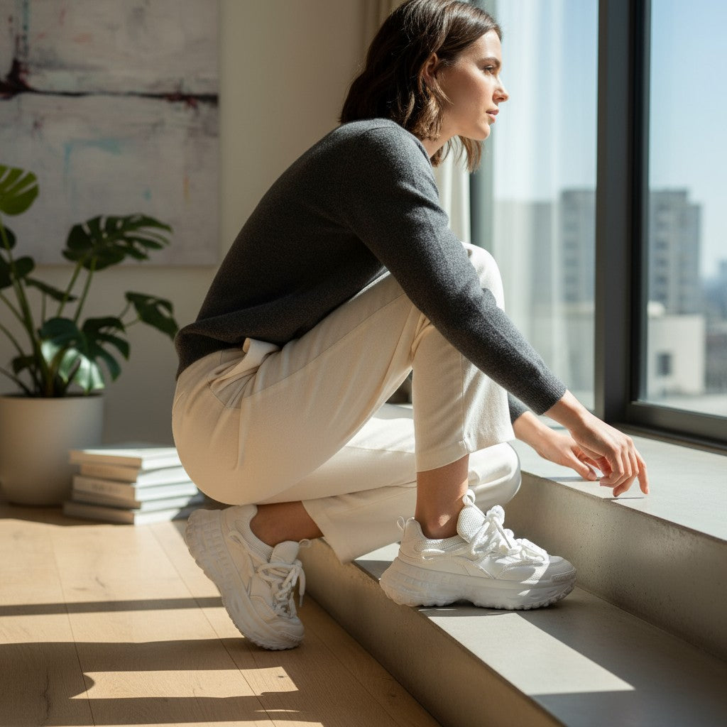 No Stress NS1 white running shoe