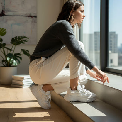 No Stress NS1 white running shoe