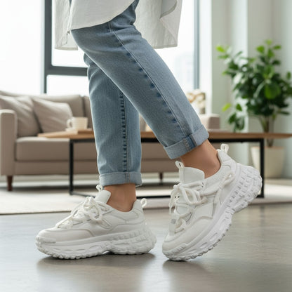 No Stress NS1 white running shoe