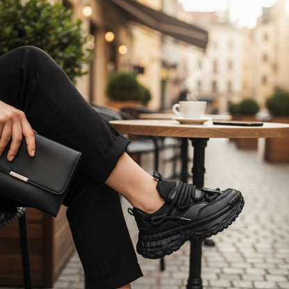 No Stress NS1 black running shoe