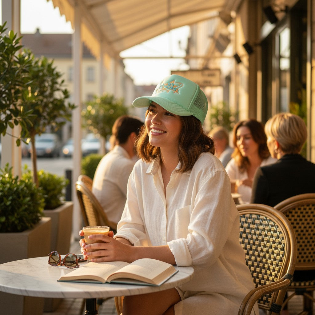 Mint No Stress puffy tucker hat puff