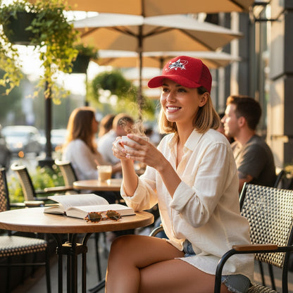 No stress red velvet hat