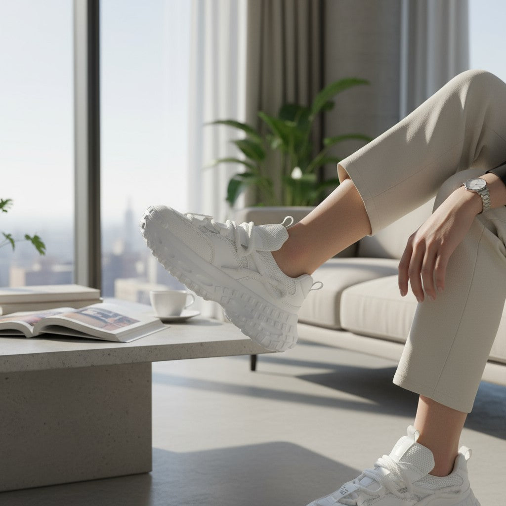 No Stress NS1 white running shoe