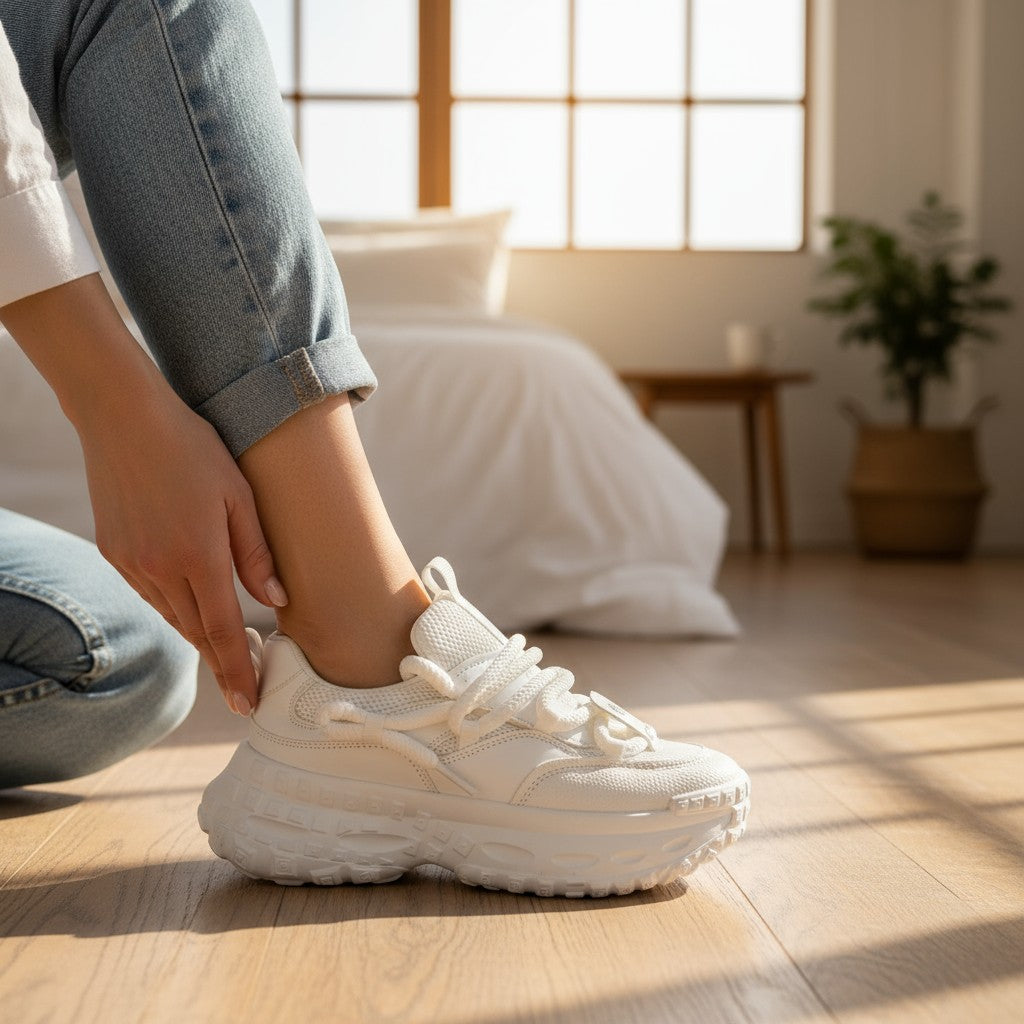 No Stress NS1 white running shoe