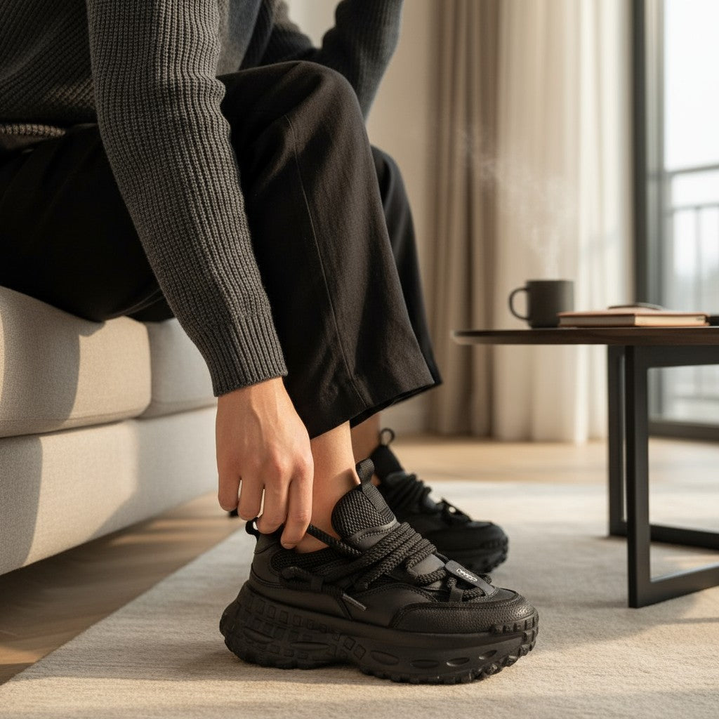 No Stress NS1 black running shoe